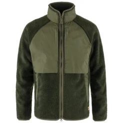 FJÄLLRÄVEN Men's Vardag Pile Jacket - Deep Forest / Laurel Green