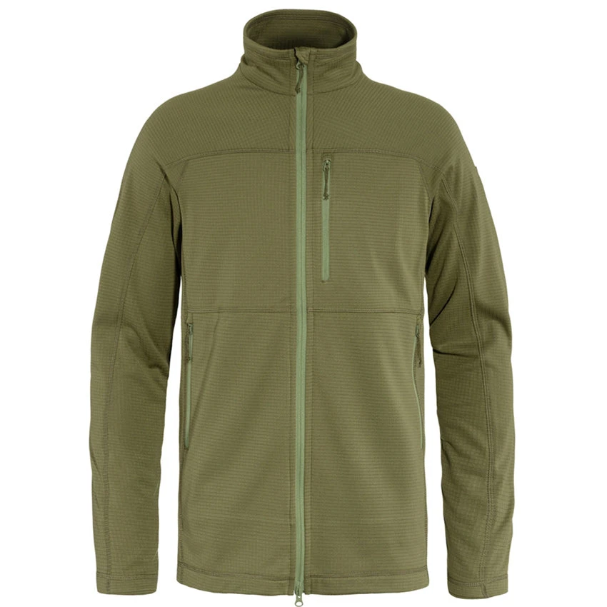 FJÄLLRÄVEN Men's Abisko Lite Fleece Jacket - Green 1 FJÄLLRÄVEN Men's Abisko Lite Fleece Jacket - Green