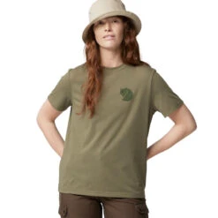 FJÄLLRÄVEN Women's Fox Boxy Logo T-Shirt - Green -Patagonia Outlet Sales Fjallraven SS23 WsFoxBoxyTee Green 04