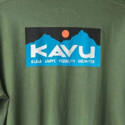 KAVU Men's L/S Etch Art T-Shirt - Green -Patagonia Outlet Sales KAVU MensEtchArtLSTee Green 03