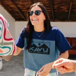 KAVU Women's Malin T-Shirt - High Skies 8 KAVU Women's Malin T-Shirt - High Skies -Patagonia Outlet Sales KAVU SS23 01MalinTee HighSKies 04