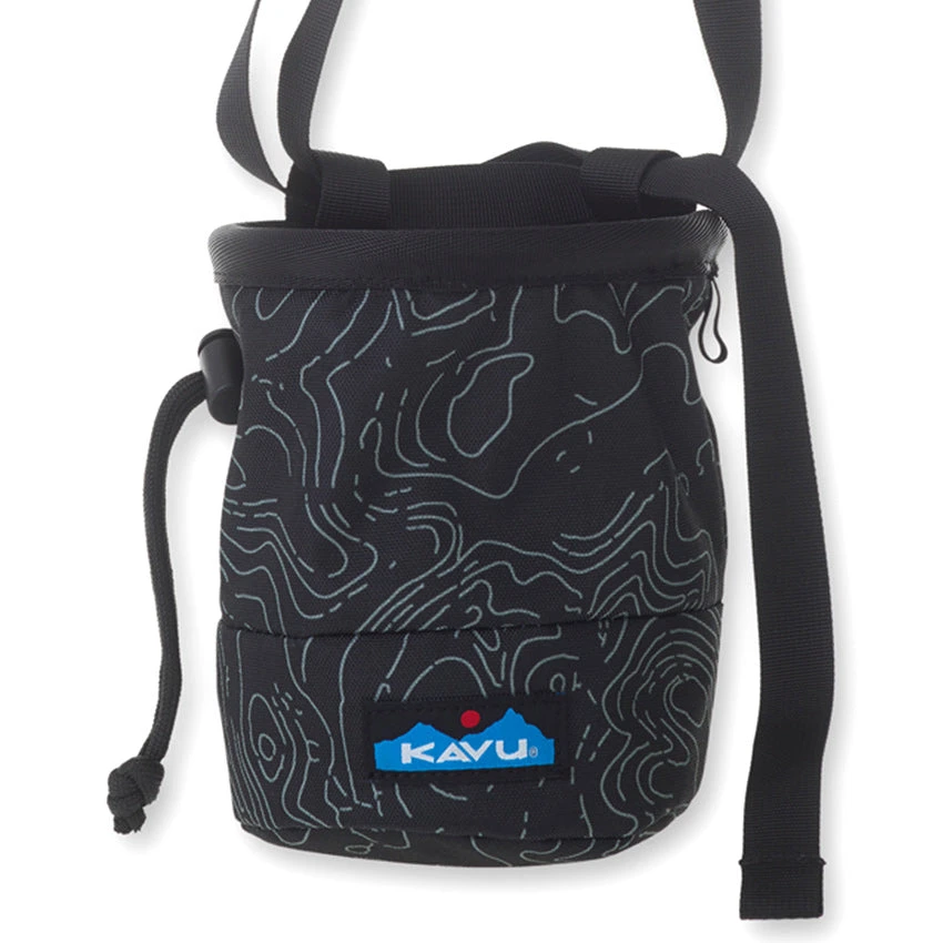 KAVU Peak Seeker Chalk Bag - Black Topo 2 KAVU Peak Seeker Chalk Bag - Black Topo - Image 2