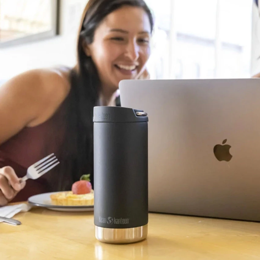 Klean Kanteen Insulated TKWide 12oz W/ Café Cap - Black 2 Klean Kanteen Insulated TKWide 12oz W/ Café Cap - Black - Image 2