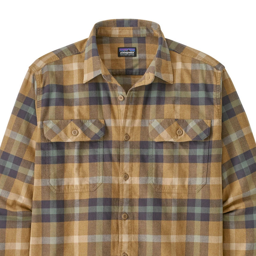 Patagonia Men's L/S Organic Cotton Fjord Flannel Shirt - Forage: Mojave Khaki 2 Patagonia Men's L/S Organic Cotton Fjord Flannel Shirt - Forage: Mojave Khaki - Image 2