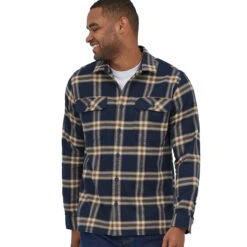 Patagonia Men's L/S Organic Cotton Fjord Flannel Shirt - North Line: New Navy -Patagonia Outlet Sales Patagonia AW22 MsFjordFlannel NOLN 03