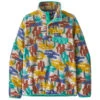 Patagonia Women's LW Synchilla Snap-T Fleece Pullover - Tree Connection Big: Fresh Teal