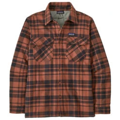 Patagonia Men's Insulated Organic Cotton MW Fjord Flannel Shirt - Ice Caps: Burl Red