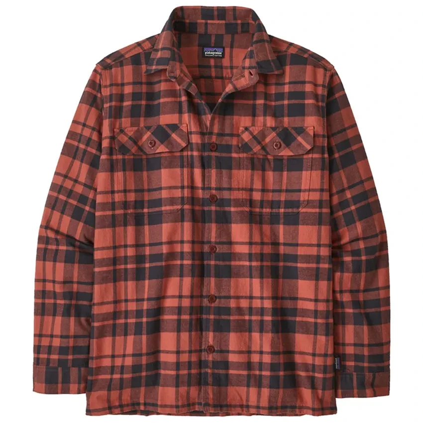 Patagonia Men's L/S Organic Cotton Fjord Flannel Shirt - Ice Caps: Burl Red 1 Patagonia Men's L/S Organic Cotton Fjord Flannel Shirt - Ice Caps: Burl Red