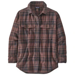 Patagonia Women's HW Fjord Flannel Overshirt - Ice Caps: Dusky Brown