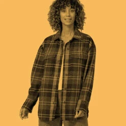 Patagonia Women's HW Fjord Flannel Overshirt - Ice Caps: Dusky Brown -Patagonia Outlet Sales Patagonia AW23 WsHWFjordFlannelOvershirt NAT 03 84124973 609c 4223 8e6e f41a7b4c213a