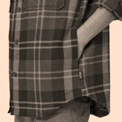 Patagonia Women's HW Fjord Flannel Overshirt - Ice Caps: Dusky Brown -Patagonia Outlet Sales Patagonia AW23 WsHWFjordFlannelOvershirt NAT 05 2fa3674b e7fd 445f ba71 f56b324bff6b