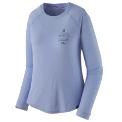 Patagonia Women's L/S Capilene Cool Trail Shirt - Walk Your Patch: Pale Periwinkle