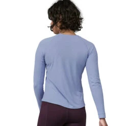 Patagonia Women's L/S Capilene Cool Trail Shirt - Walk Your Patch: Pale Periwinkle -Patagonia Outlet Sales Patagonia AW23 WsLSCapCoolTrailShirt WKPE 03