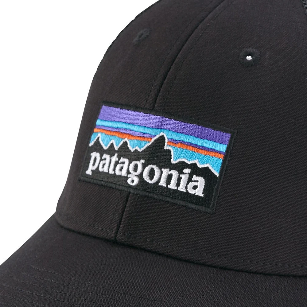 Patagonia P-6 Logo LoPro Trucker Hat - Black 2 Patagonia P-6 Logo LoPro Trucker Hat - Black - Image 2