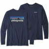 Patagonia Men's Long Sleeved P-6 Logo Responsibili-Tee - Classic Navy