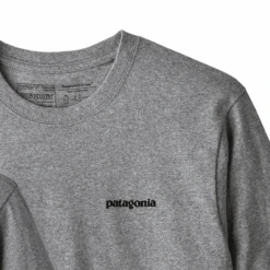 Patagonia Men's Long Sleeved P-6 Logo Responsibili-Tee - Gravel Heather -Patagonia Outlet Sales Patagonia M LSP6ResponsibiliTee GravelHeather 04