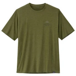 Patagonia Men's Capilene Cool Daily Graphic Shirt - MTB Crest: Palo Green X-Dye -Patagonia Outlet Sales Patagonia MensCapileneCoolDailyShirt MTBGreen 03