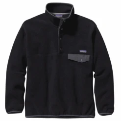 Patagonia Men's Synchilla Snap-T Fleece Pullover - Black W/Forge Grey