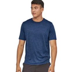 Patagonia Men's Capilene Cool Daily Shirt - Viking Blue - Navy Blue X-Dye -Patagonia Outlet Sales Patagonia MsCapCoolDailyShirt BlueXDye 03