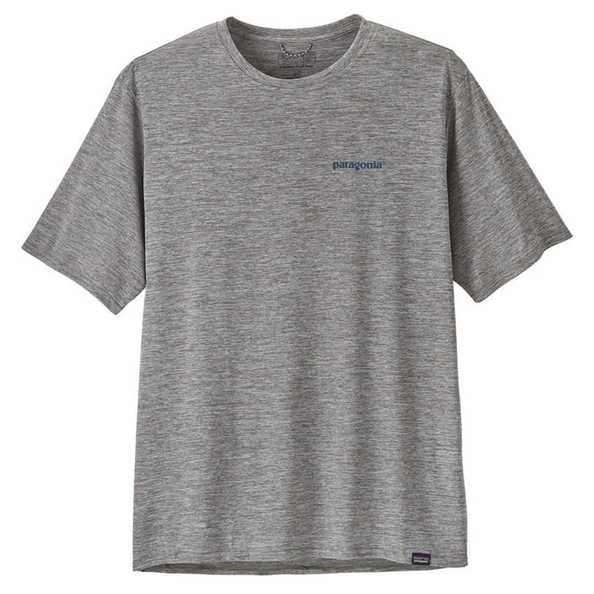 Patagonia Men's Capilene Cool Daily Graphic Shirt - Waters - Boardshort Logo Abalone Blue: Feather Grey 4 Patagonia Men's Capilene Cool Daily Graphic Shirt - Waters - Boardshort Logo Abalone Blue: Feather Grey - Image 4