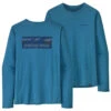 Patagonia Men's L/S Capilene Cool Daily Graphic Shirt - Waters - Boardshort Logo: Wavy Blue X-Dye