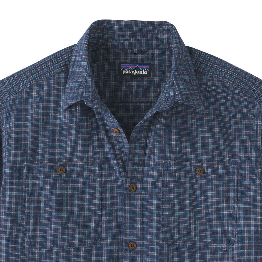 Patagonia Men's Back Step Shirt - Rainfall Plaid: Stone Blue 2 Patagonia Men's Back Step Shirt - Rainfall Plaid: Stone Blue - Image 2