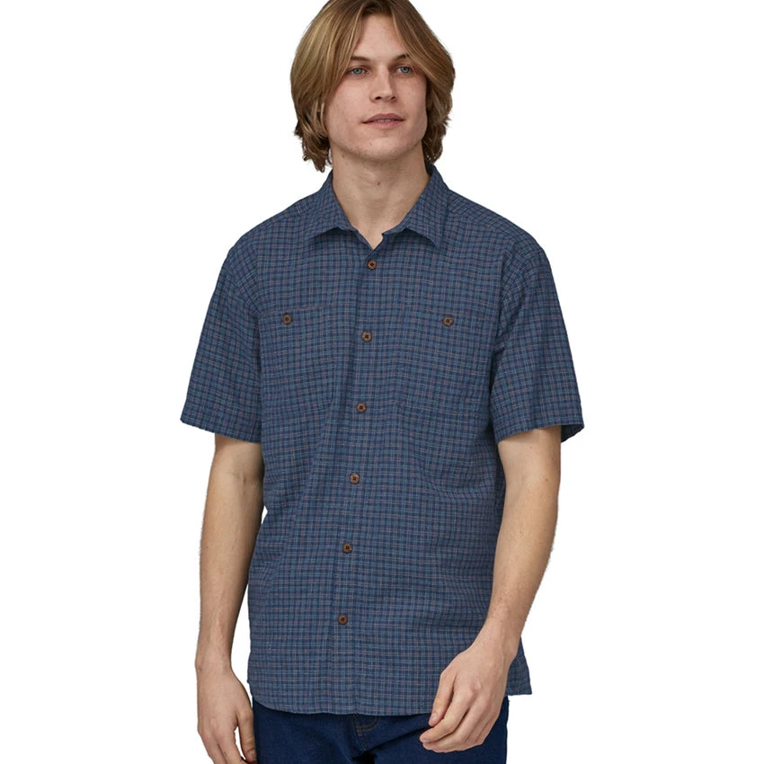 Patagonia Men's Back Step Shirt - Rainfall Plaid: Stone Blue 4 Patagonia Men's Back Step Shirt - Rainfall Plaid: Stone Blue - Image 4