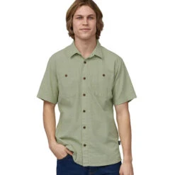Patagonia Men's Back Step Shirt - Rainfall Plaid: Salvia Green -Patagonia Outlet Sales Patagonia SS23 MsBackStepShirt RFSG 04
