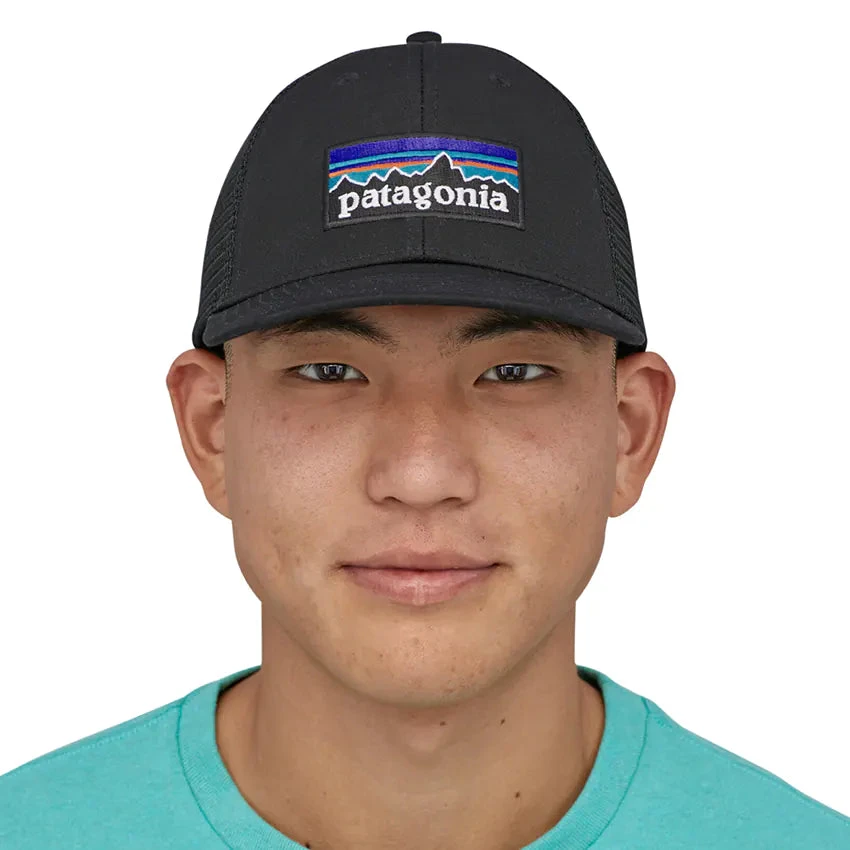 Patagonia P-6 Logo LoPro Trucker Hat - Black 3 Patagonia P-6 Logo LoPro Trucker Hat - Black - Image 3