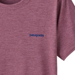 Patagonia Women's Capilene Cool Daily Graphic Shirt - Waters - Boardshort Logo: Evening Mauve X-Dye -Patagonia Outlet Sales Patagonia SS23 WsCapCoolShirtWaters EVMA 03