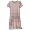 Patagonia Women's Regenerative Organic Certified Cotton T-Shirt Dress - Sunset Stripe: Shroom Taupe
