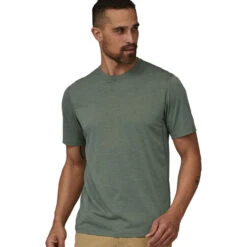 Patagonia Men's Capilene Cool Trail Shirt - Hemlock Green -Patagonia Outlet Sales Patagonia SSCapCoolTrailShirt HMKG 04