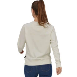 Patagonia Women's Alpine Icon Regenerative Organic Pilot Cotton Crew Sweatshirt - Birch White -Patagonia Outlet Sales Patagonia WomensAlpineIconSweatshirt BirchWhite 04