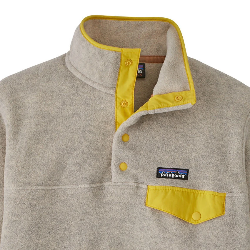 Patagonia Women's LW Synchilla Snap-T Fleece Pullover - Oatmeal Heather W/Shine Yellow 2 Patagonia Women's LW Synchilla Snap-T Fleece Pullover - Oatmeal Heather W/Shine Yellow - Image 2