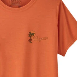 Patagonia Women's Capilene Cool Daily Graphic Shirt - Palm Protest: Tigerlily Orange X-Dye -Patagonia Outlet Sales Patagonia WsCapCoolShirt Orange 03