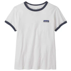 Patagonia Women's P-6 Label Organic Ringer Tee - White