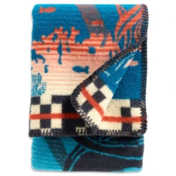 Pendleton Jacquard Crib Baby Blanket - Tide School -Patagonia Outlet Sales Pendleton AW22 Muchacho OceanSchool 03