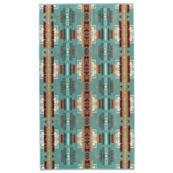 Pendleton Oversized Jacquard Beach Towel - Chief Joseph Aqua