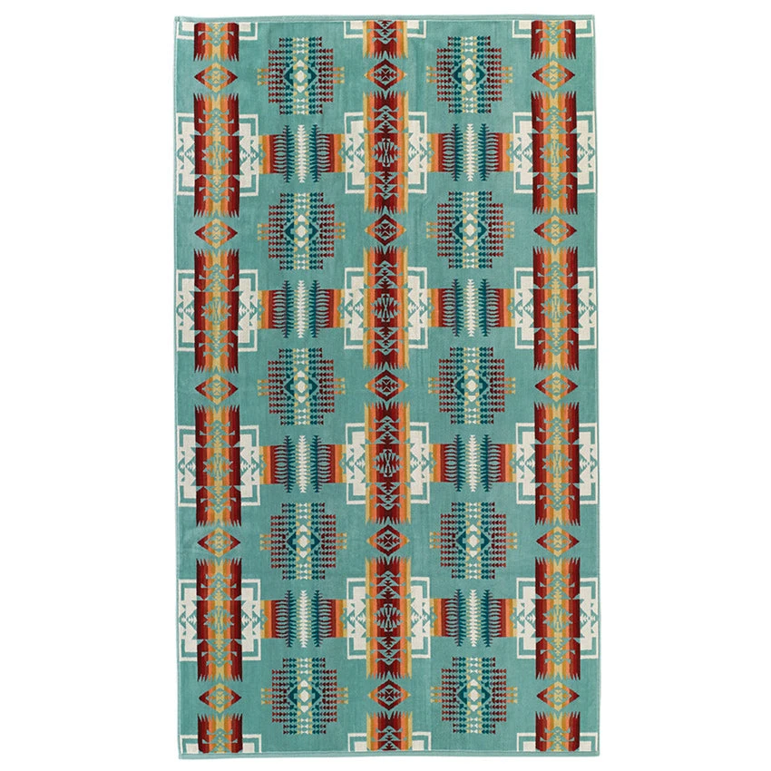Pendleton Oversized Jacquard Beach Towel - Chief Joseph Aqua 1 Pendleton Oversized Jacquard Beach Towel - Chief Joseph Aqua