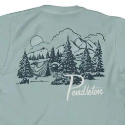 Pendleton Mountain Camping Graphic Tee - Dusty Blue/Navy -Patagonia Outlet Sales Pendleton AW23 GraphicTee DustyBlue 02