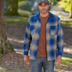 Pendleton Classic Board Shirt - Tan / Blue Ombre -Patagonia Outlet Sales Pendleton BoardShirt BlueTanOmbre 05