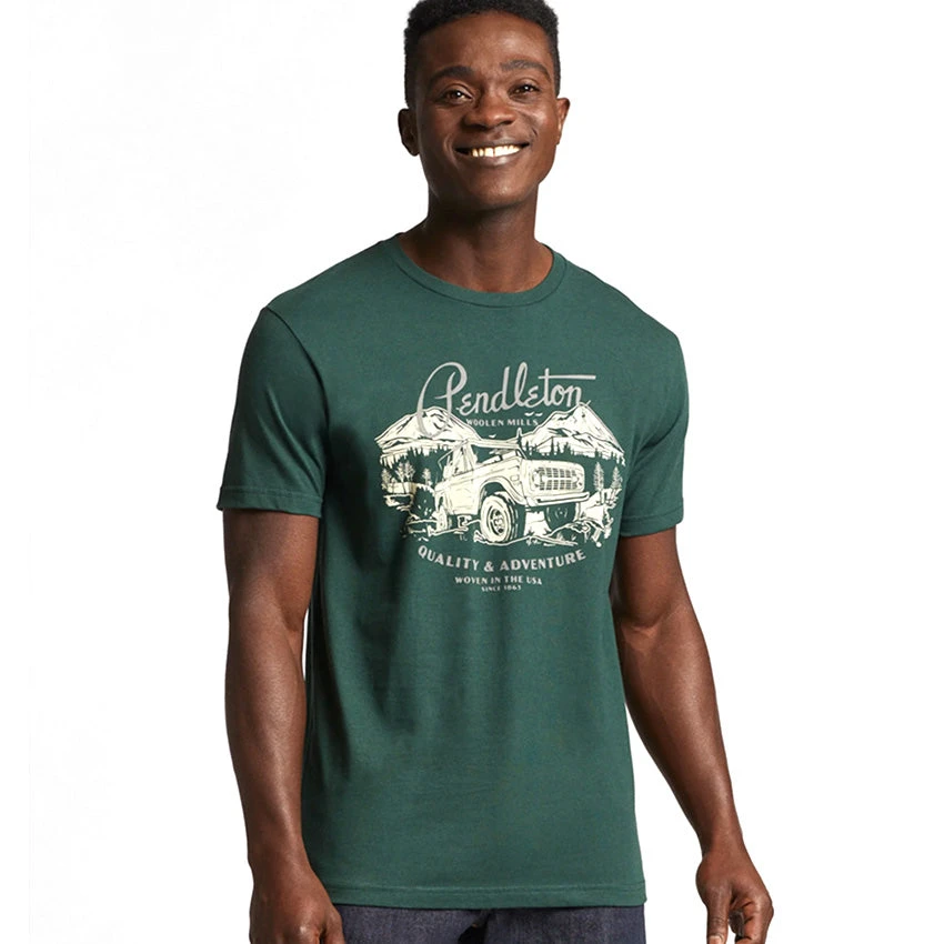 Pendleton Off Road Trails Graphic Tee - Forest Green/White 2 Pendleton Off Road Trails Graphic Tee - Forest Green/White - Image 2