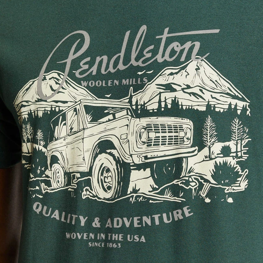 Pendleton Off Road Trails Graphic Tee - Forest Green/White 4 Pendleton Off Road Trails Graphic Tee - Forest Green/White - Image 4