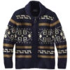 Pendleton Original Westerley Cardigan - Navy/Brown