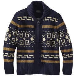 Pendleton Original Westerley Cardigan - Navy/Brown