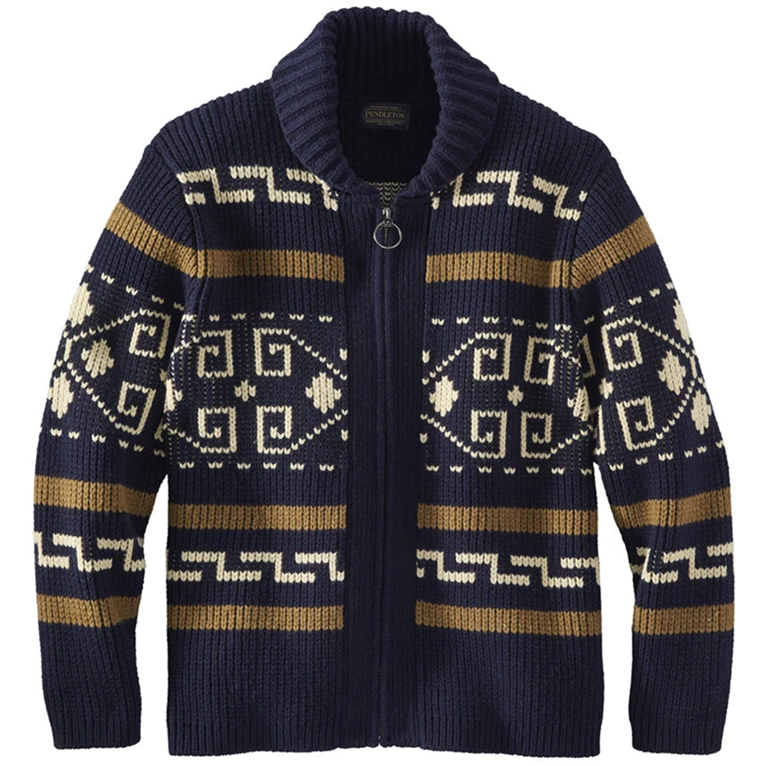 Pendleton Original Westerley Cardigan - Navy/Brown 1 Pendleton Original Westerley Cardigan - Navy/Brown