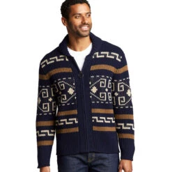 Pendleton Original Westerley Cardigan - Navy/Brown 8 Pendleton Original Westerley Cardigan - Navy/Brown -Patagonia Outlet Sales Pendleton OriginalWesterley Navy 04