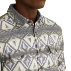 Pendleton Doublesoft Beach Shack Shirt - Cedar Bluff Green/Blue -Patagonia Outlet Sales Pendleton SS23 BeachShackShirt CedarBluffGreen 05