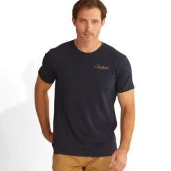 Pendleton Chief Joseph Graphic Tee - Midnight Navy/Light Orange -Patagonia Outlet Sales Pendleton SS23 ChiefJosephTee NavyGold 03