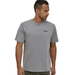 Patagonia Men's P-6 Logo Responsibili-Tee - Gravel Heather -Patagonia Outlet Sales SS23 Patagonia P6ResponsibiliTee GLH 01